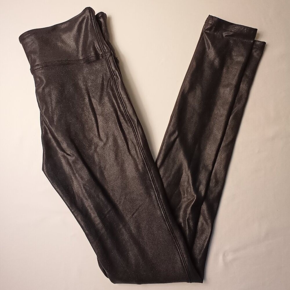 Spanx Womens High Waisted Faux Leather Leggings Size XS Black Streetwear Chic
